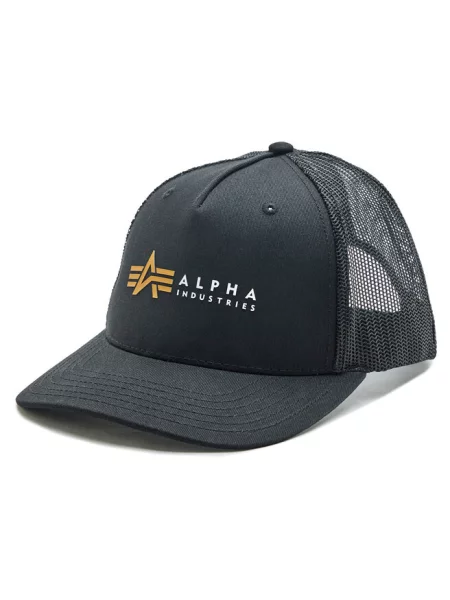 Чоловіча бейсболка Alpha Industries Label Trucker чорна