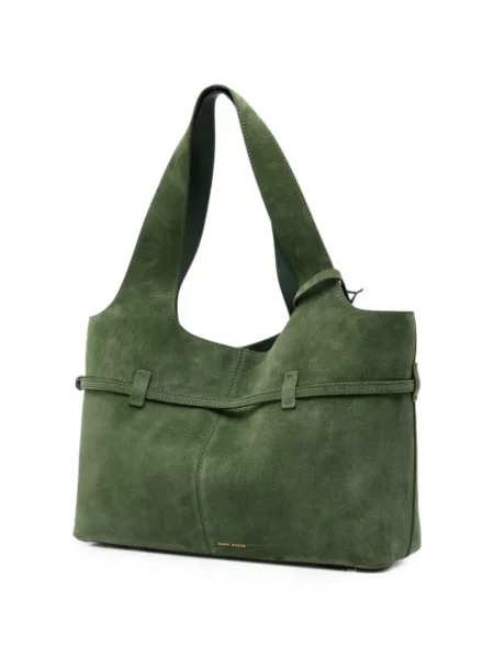 Geantă shopper Manu Atelier cu cataramă verde