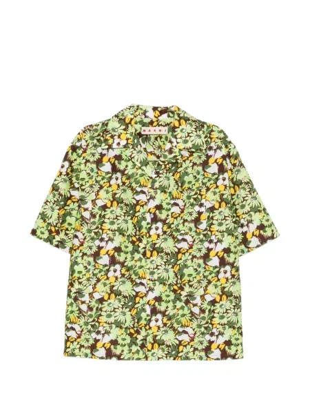 Cămașă Marni cu model floral cu imagine verde