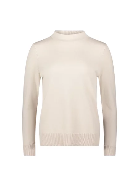 Dzianinowy golf Betty Barclay klasyczny ze stójką beżowy