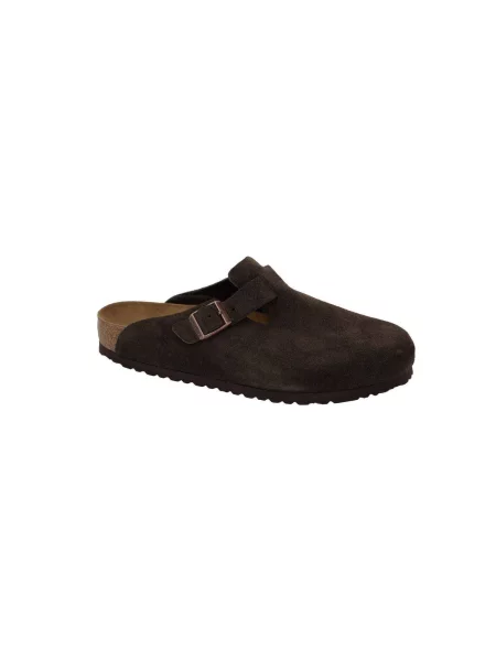 Birkenstock papuci din piele Boston maro