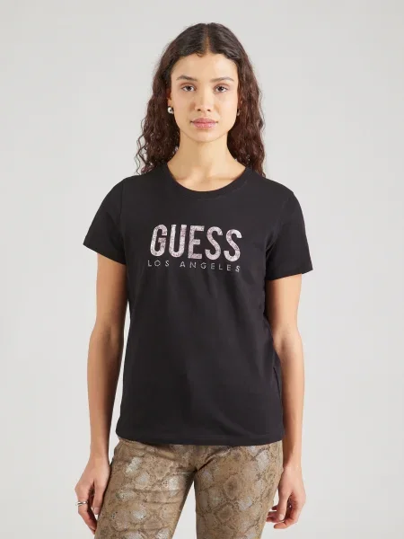 Guess Tricou Negru alb