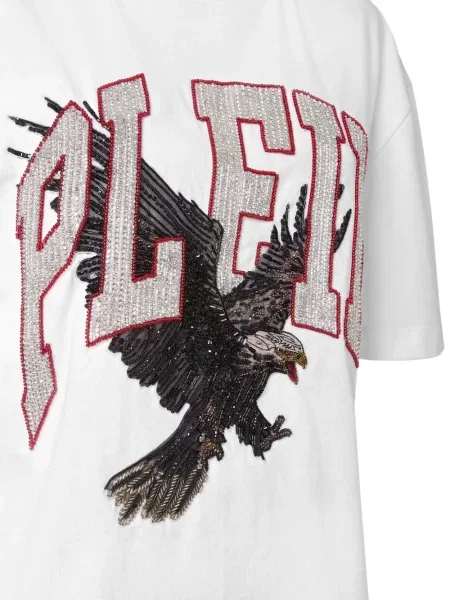 Tricou Philipp Plein de cristal alb
