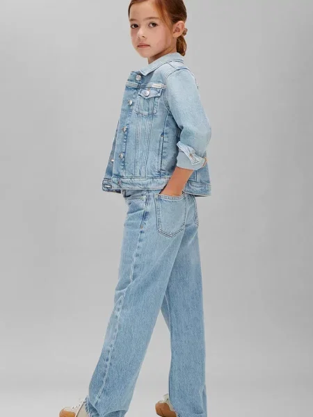 Calvin Klein Jeans дънки wide leg за деца синьо