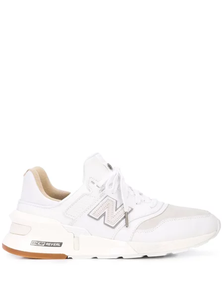 Sneakerși New Balance cu șireturi din dantelă alb