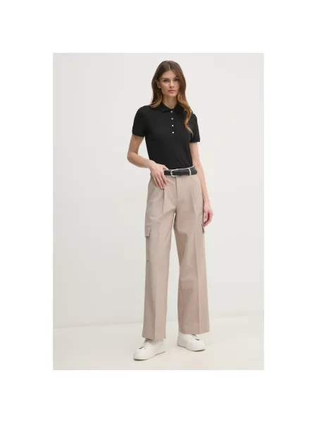 Lacoste T-shirt z kołnierzykiem czarny