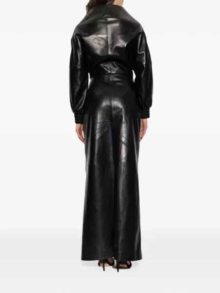 Rochie maxi Balenciaga din piele plic negru