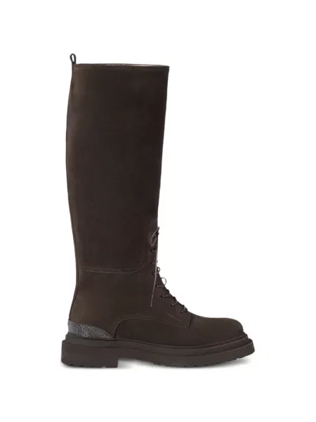 Botine Brunello Cucinelli din piele de căprioară maro