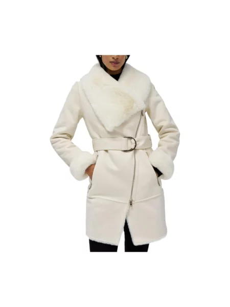 Płaszcz Salsa skórzany beżowy