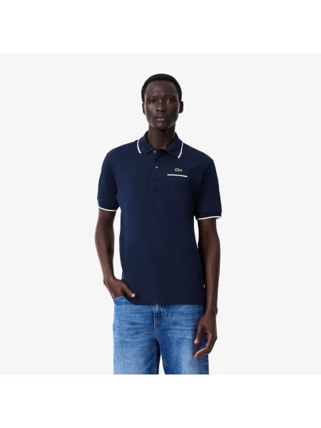 Lacoste Koszulka Polo Z Kieszonką Classic Fit granatowy