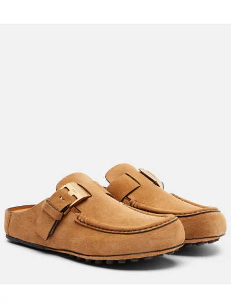 Papuci tip mules Tod's din piele de căprioară maro