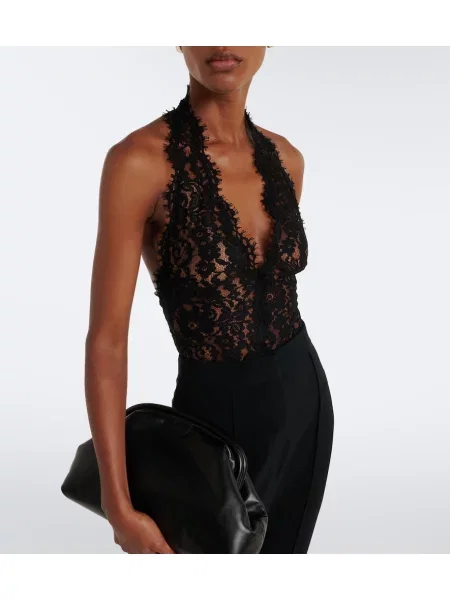 Čipkovaný top Stella Mccartney s halter výstrihom čierna