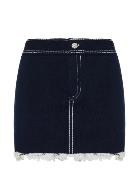 Spódnica mini Barrie z frędzli niebieska