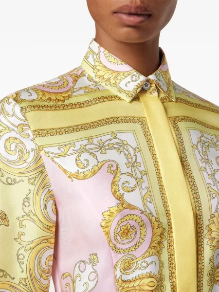 Rochie mini Versace cu imagine de costum roz