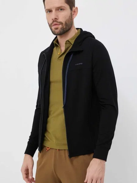 Športni pulover Viking Lonetree s kapuco črna