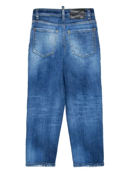 Jeansy straight leg dziecięce Dsquared2 niebieskie