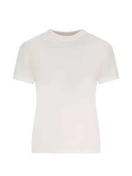 Scurt tricou Magda Butrym cu decolteu rotund alb