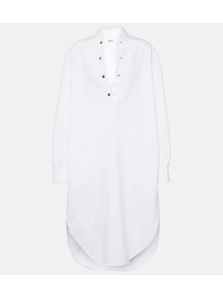 Rochie tip cămașă Khaite de costum alb