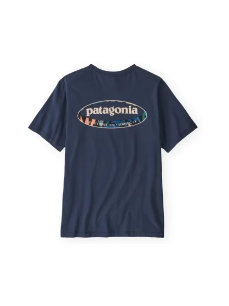 Majica Patagonia s autogramom plava