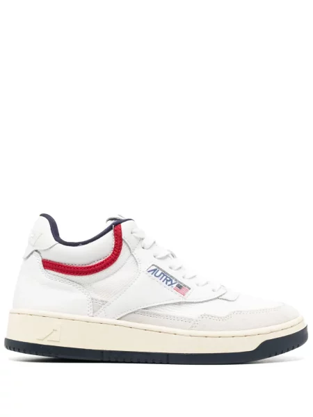 Sneakerși Autry cu șireturi din dantelă alb
