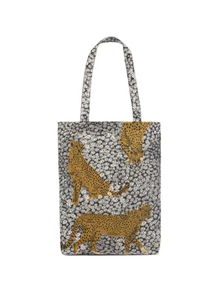 Geantă shopper Inoui Editions cu imagine cu model leopard negru