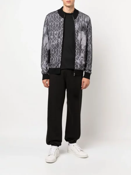 Haftowany kurtka bomber Billionaire czarny