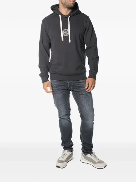 Hanorac cu glugă Armani Exchange cu autograf cu cordon gri