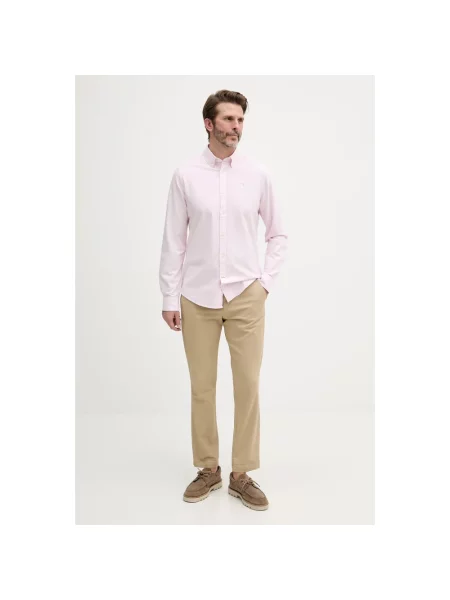 Barbour koszula Striped Oxtown Tailored Shirt różowa