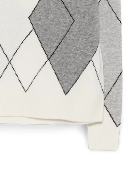 Pulover Seventy cu model argyle alb