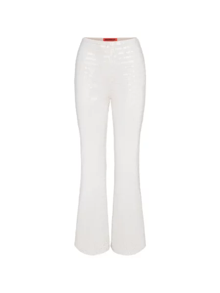 Pantaloni Simon Miller cu paiete alb
