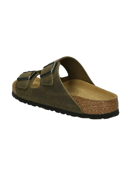 Birkenstock klapki nubukowe Arizona zielony