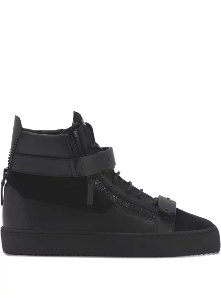 Sneakerși Giuseppe Zanotti Coby cu șireturi din dantelă negru