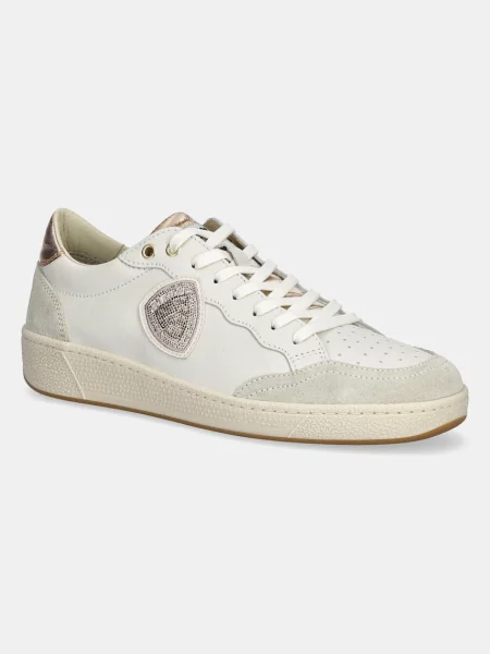 Blauer sneakers din piele OLYMPIA femei bej alb