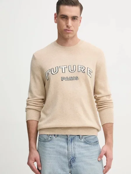 FROM FUTURE pulover de cașmir bărbați light bej
