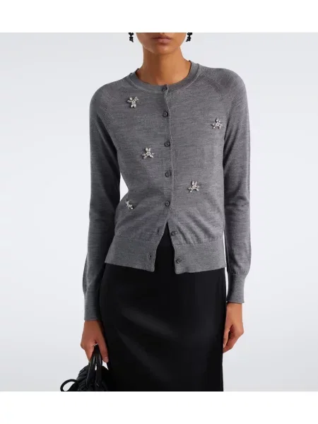 Cardigan Simone Rocha de lână gri