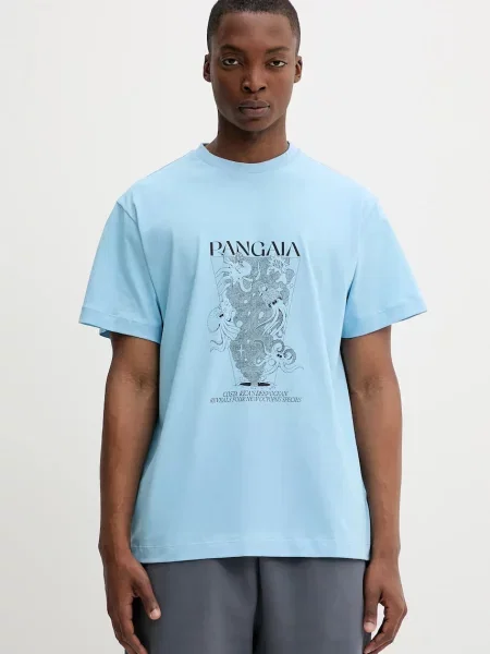Pangaia t-shirt z nadrukiem niebieski