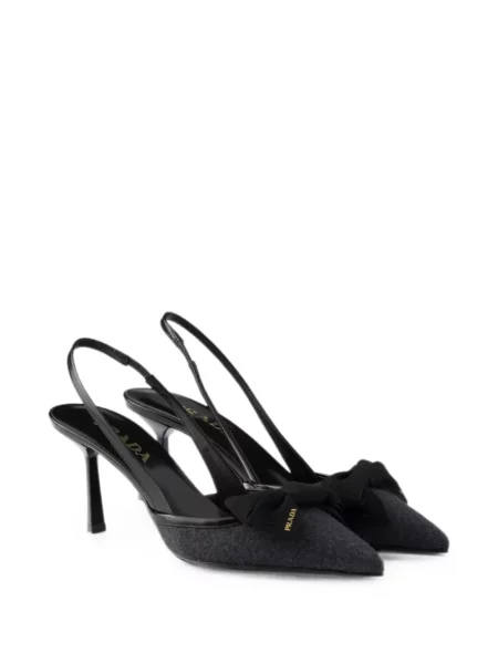 Pantofi cu toc Prada slingback gri