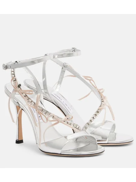 Sandale Jimmy Choo din piele argintiu