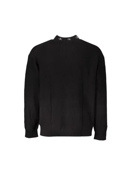 Sweter Calvin Klein z długim rękawem z dżerseju czarny