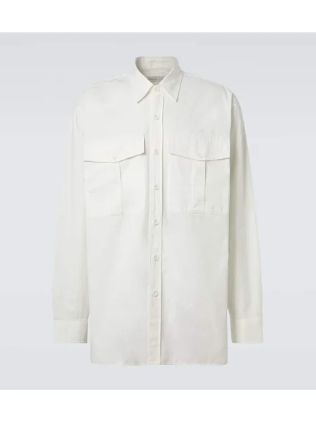 Cămașă Dries Van Noten din țesătură twill alb