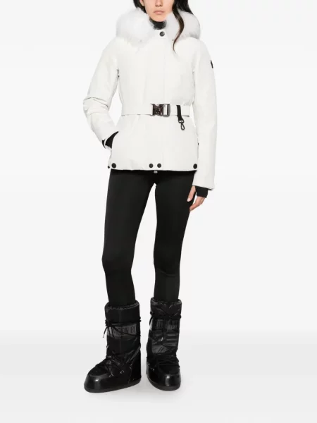 Cu centură geacă Moncler Grenoble alb