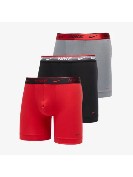 NIKE Underwear Boksarice siva / krvavo rdeča / črna bela