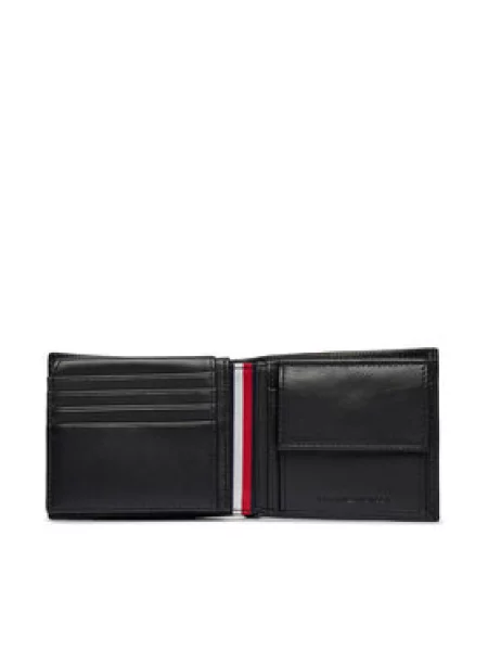 Tommy Hilfiger Pénztárca Th Corp Cc Flap And Coin fekete