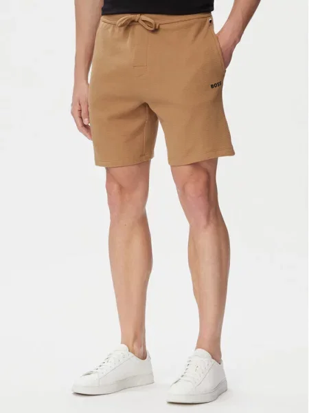 BOSS Pantaloni scurți sport Waffle bej