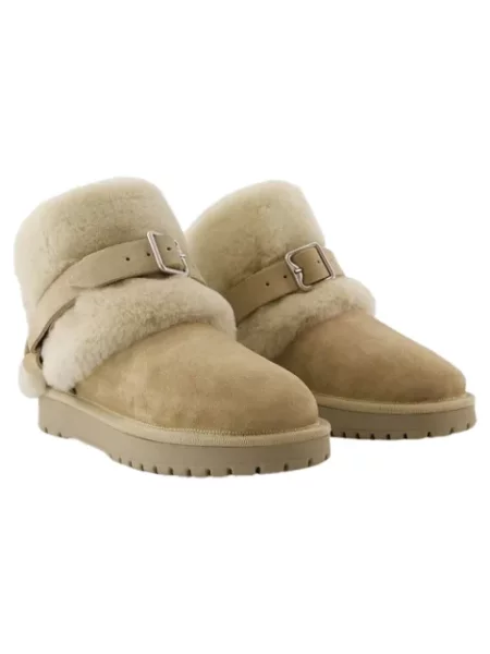 Botki Burberry skórzane beżowe