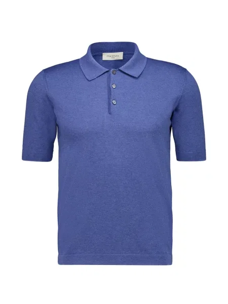 Scurt tricou polo Piacenza Cashmere din cașmir albastru