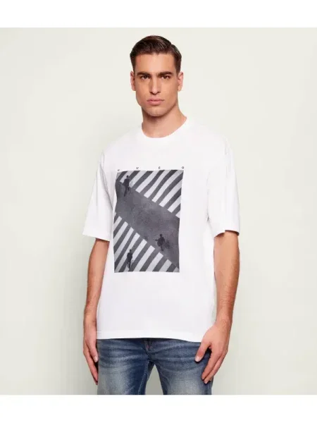 HUGO Tricou Dodger | Relaxed fit alb