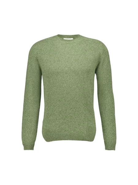 Sweter Boglioli z kaszmiru z okrągłym dekoltem zielony