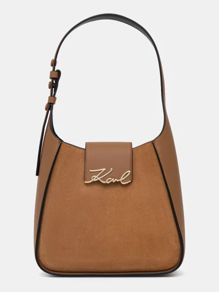 Geanta hobo Karl Lagerfeld din piele maro