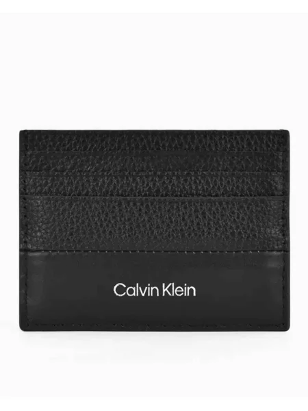 Usnjena usnjena torbica Calvin Klein črna